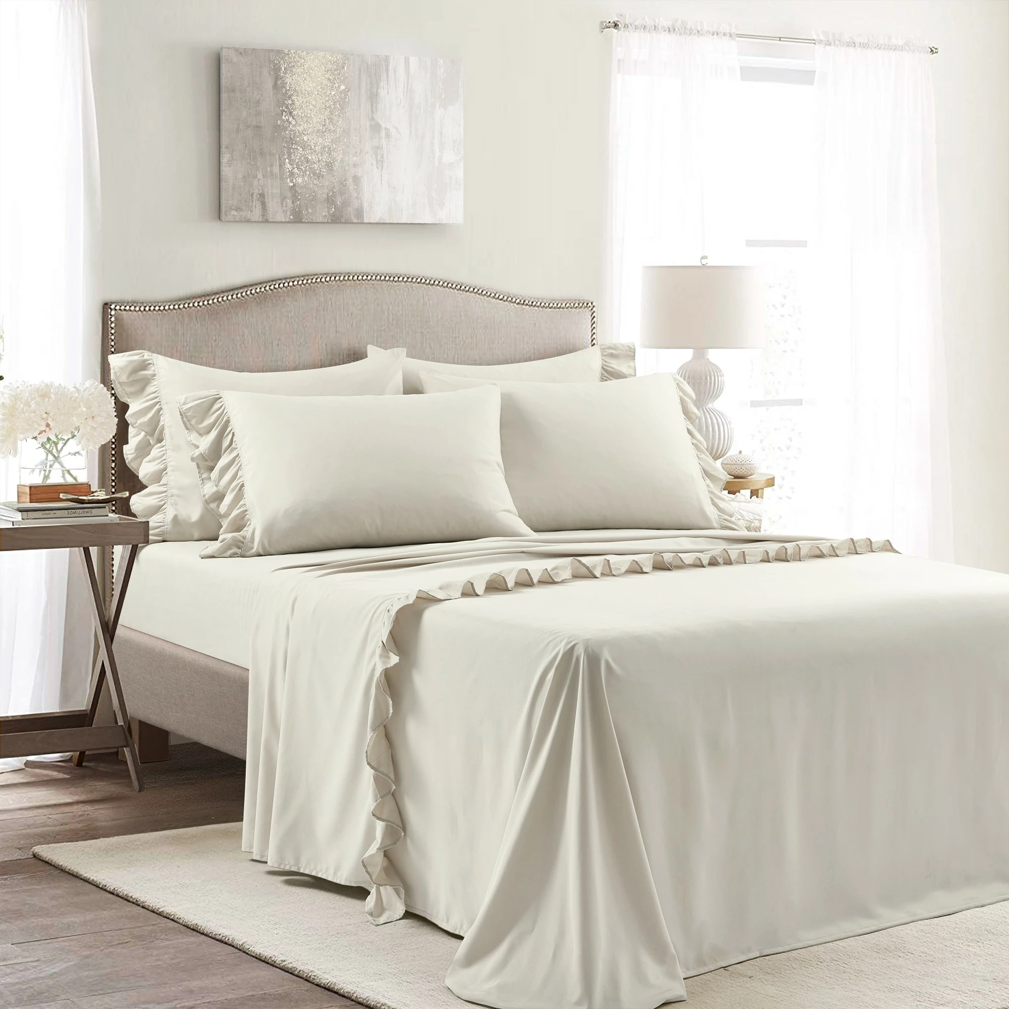 Promo 🎁 Lush Decor Reyna Ruffle Sheet Set Wheat 💯 11 Promo 🎁 Lush Decor Reyna Ruffle Sheet Set Wheat 💯 - Image 11