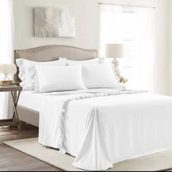 Promo 🎁 Lush Decor Reyna Ruffle Sheet Set Wheat 💯
