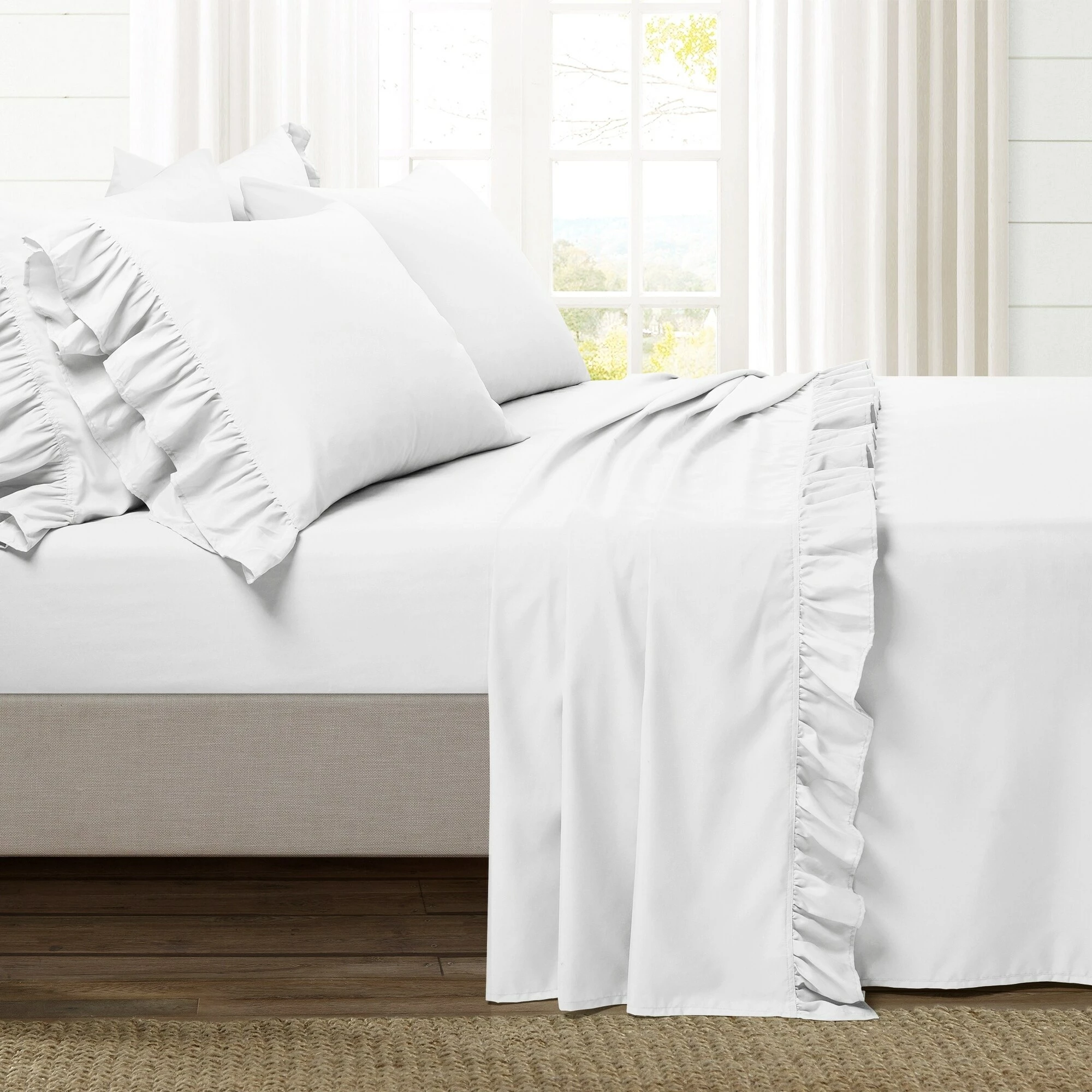 Promo 🎁 Lush Decor Reyna Ruffle Sheet Set Wheat 💯 5 Promo 🎁 Lush Decor Reyna Ruffle Sheet Set Wheat 💯 - Image 5