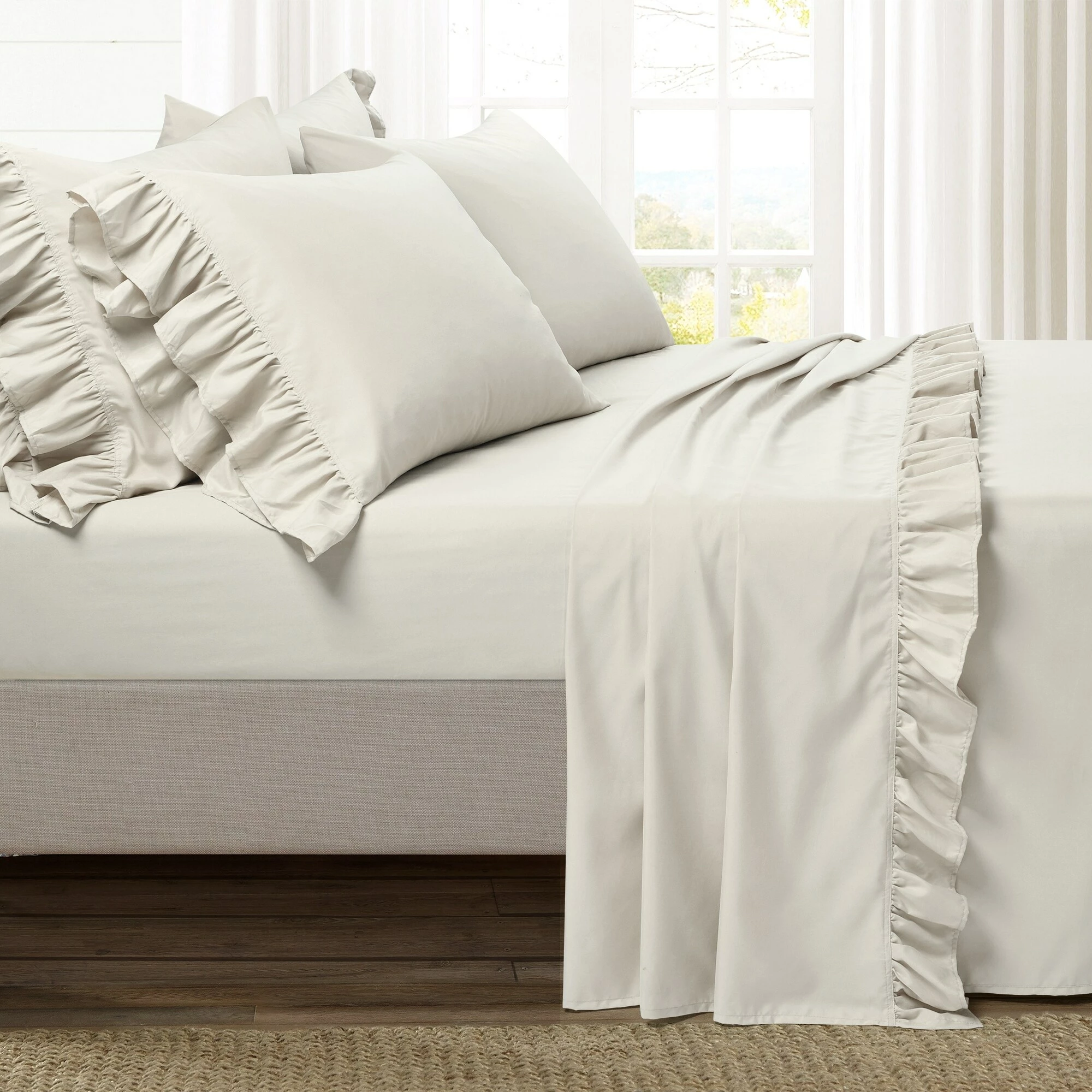 Promo 🎁 Lush Decor Reyna Ruffle Sheet Set Wheat 💯 9 Promo 🎁 Lush Decor Reyna Ruffle Sheet Set Wheat 💯 - Image 9