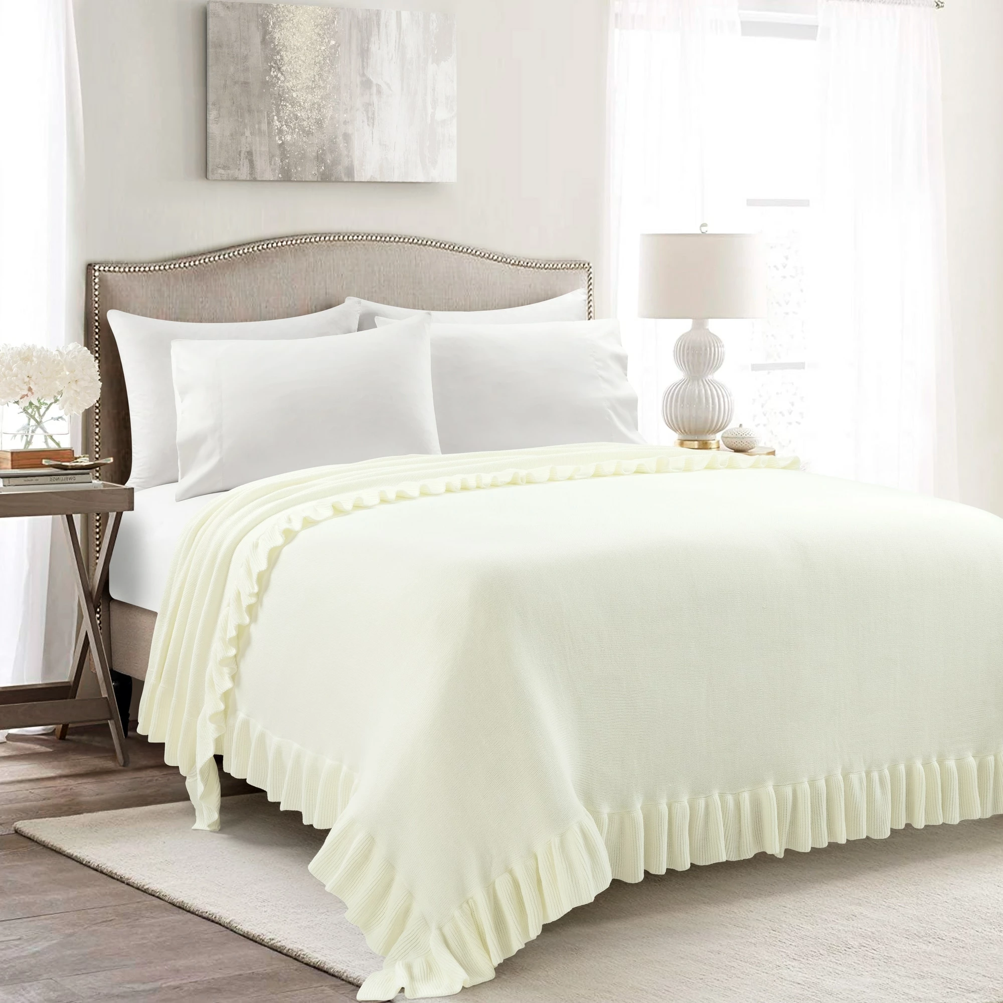 Coupon β Lush Decor Reyna Soft Knitted Ruffle All-Season Oversized Blanket/Coverlet Ivory π― 4 Coupon β Lush Decor Reyna Soft Knitted Ruffle All-Season Oversized Blanket/Coverlet Ivory π― - Image 4