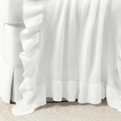 Best Sale 🧨 Lush Decor Reyna Soft Knitted Ruffle Baby/Toddler All-Season Blanket - 40" X 30" White 🔔 -Lush Decor Shop Lush Decor Reyna Soft Knitted Ruffle Baby Toddler All Season Blanket 4