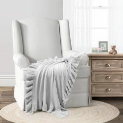 Best Sale 🧨 Lush Decor Reyna Soft Knitted Ruffle Baby/Toddler All-Season Blanket - 40" X 30" White 🔔 -Lush Decor Shop Lush Decor Reyna Soft Knitted Ruffle Baby Toddler All Season Blanket 7