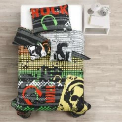 Brand new 🌟 Lush Decor Rock N Roll Reversible Quilt Set Black 💯 -Lush Decor Shop Lush Decor Rock N Roll Reversible Quilt Set 5