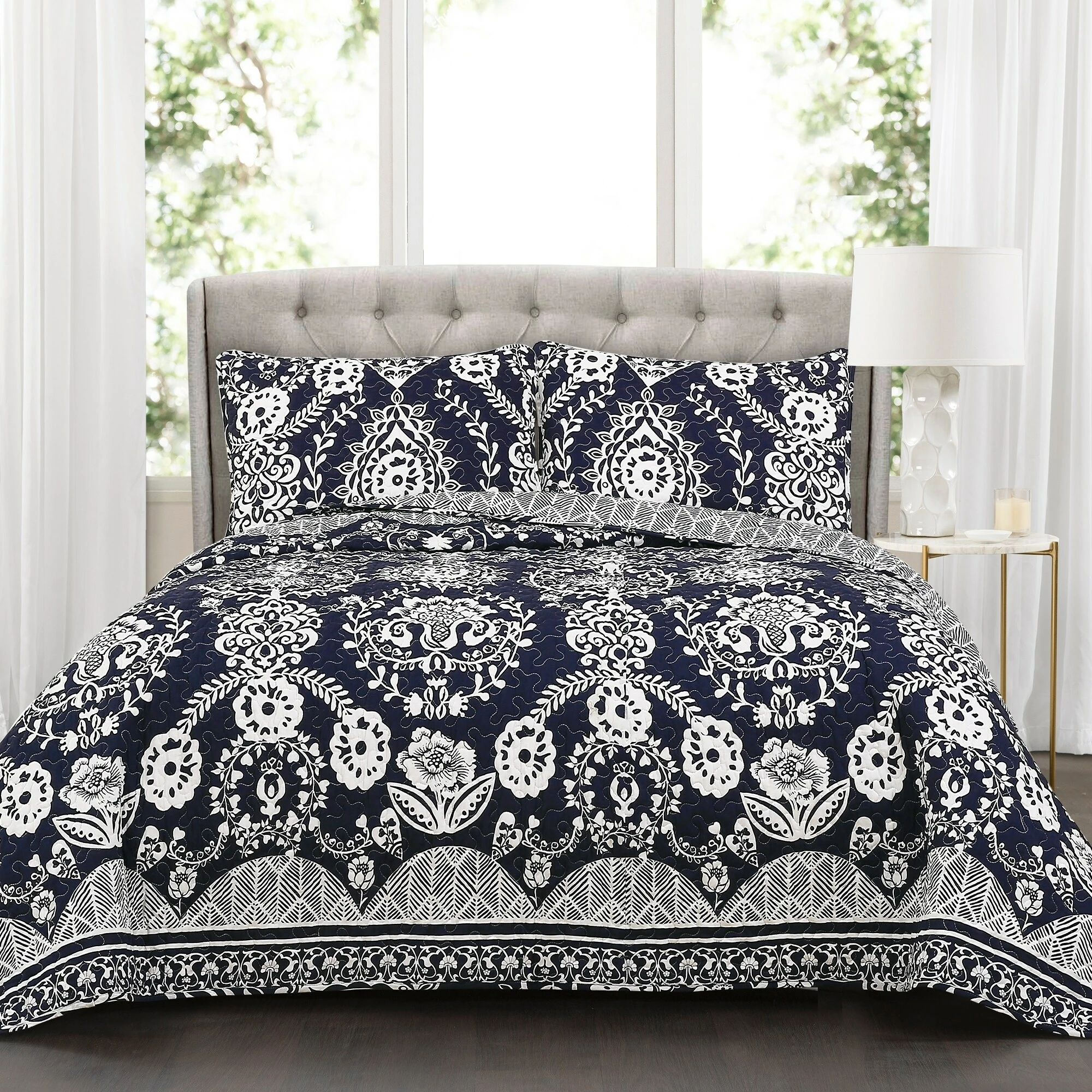 Buy 🤩 Lush Decor Rosetta Floral 3 Piece Quilt Set ❤️ 1 Buy 🤩 Lush Decor Rosetta Floral 3 Piece Quilt Set ❤️