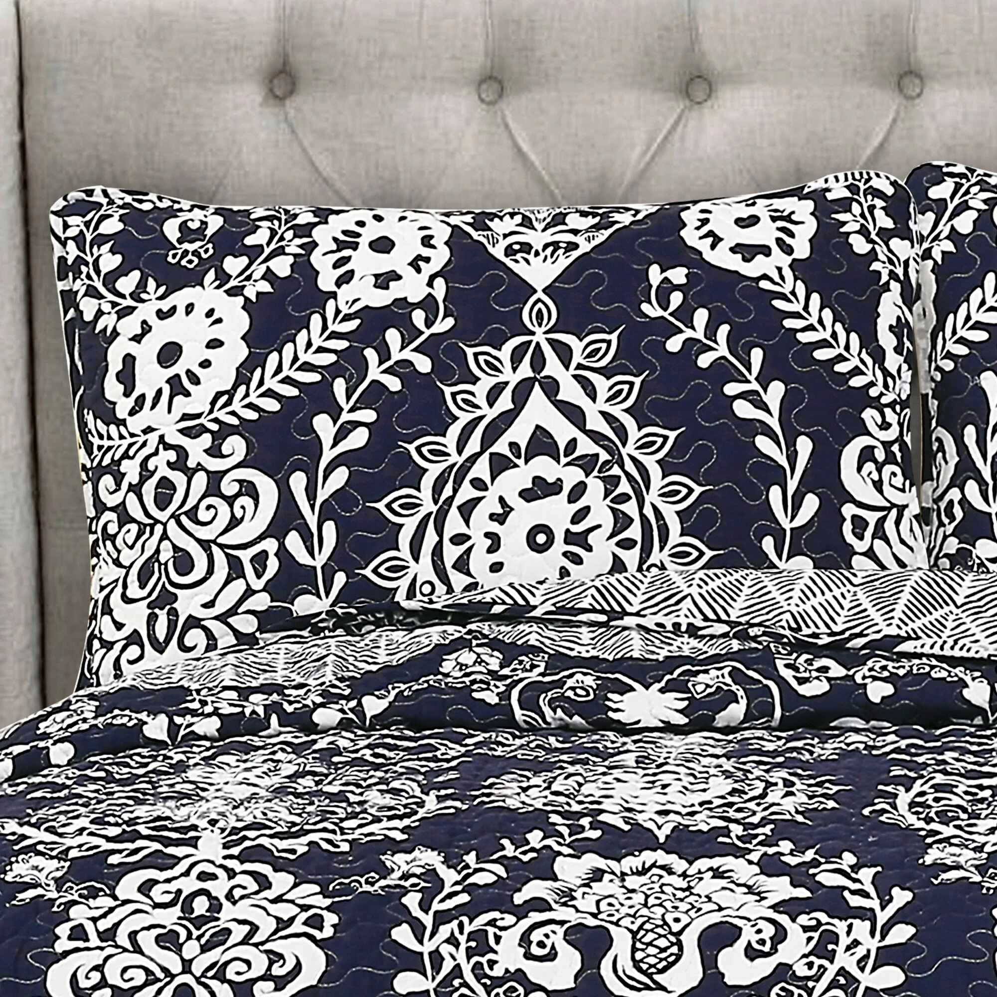 Buy 🤩 Lush Decor Rosetta Floral 3 Piece Quilt Set ❤️ 3 Buy 🤩 Lush Decor Rosetta Floral 3 Piece Quilt Set ❤️ - Image 3