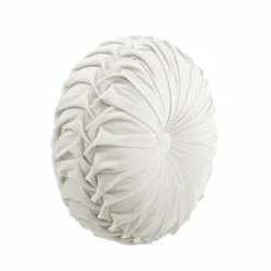 Hot Sale 🥰 Lush Decor Pleated Soft Velvet Round Decorative Pillow White 🧨 -Lush Decor Shop Lush Decor Round Pleated Soft Velvet Decorative Pillow 5