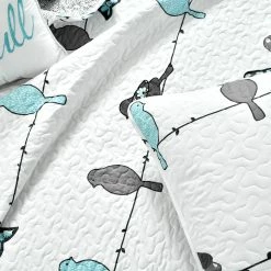 Discount 👍 Lush Decor Rowley Birds 7 Piece Quilt Set Yellow & Gray ⭐ -Lush Decor Shop Lush Decor Rowley Birds 7 Piece Quilt Set 3