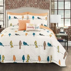 Discount 👍 Lush Decor Rowley Birds 7 Piece Quilt Set Yellow & Gray ⭐ -Lush Decor Shop Lush Decor Rowley Birds 7 Piece Quilt Set 7