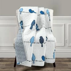 Wholesale ⭐ Lush Decor Rowley Birds Throw Blanket Navy 🛒 -Lush Decor Shop Lush Decor Rowley Birds Throw Blanket 10