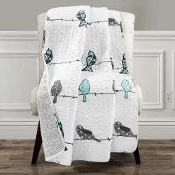Wholesale ⭐ Lush Decor Rowley Birds Throw Blanket Navy 🛒 -Lush Decor Shop Lush Decor Rowley Birds Throw Blanket 6