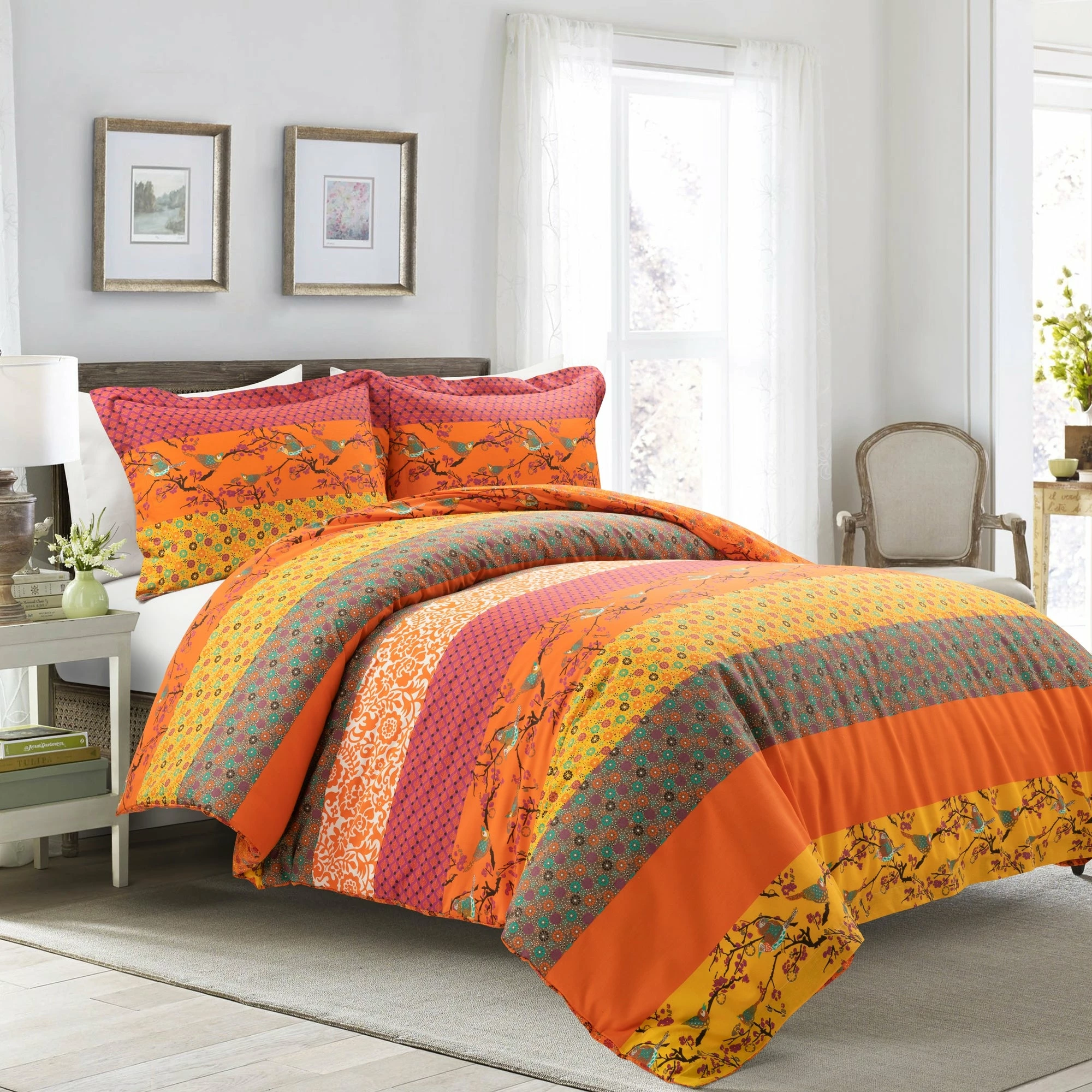 Best deal ๐ Lush Decor Royal Empire Reversible Cotton Duvet Cover 3 Piece Set Tangerine ๐ 9 Best deal ๐ Lush Decor Royal Empire Reversible Cotton Duvet Cover 3 Piece Set Tangerine ๐ - Image 9