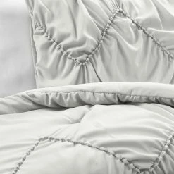 Budget 😉 Lush Decor Ruched Chevron Comforter Set Light Gray ⭐ -Lush Decor Shop Lush Decor Ruched Chevron Comforter Set 9