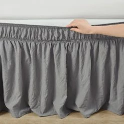 Best Sale 🔔 Lush Decor Ruched Ruffle Elastic Easy Wrap Around Bedskirt Dark Gray 👍 -Lush Decor Shop Lush Decor Ruched Ruffle Elastic Easy Wrap Around Bedskirt 8