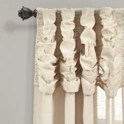 Discount 🎁 Lush Decor Ruched Waterfall Linen Window Curtain Single Panel - 84" X 52" Dark Linen 🧨 -Lush Decor Shop Lush Decor Ruched Waterfall Linen Window Curtain Single Panel 2