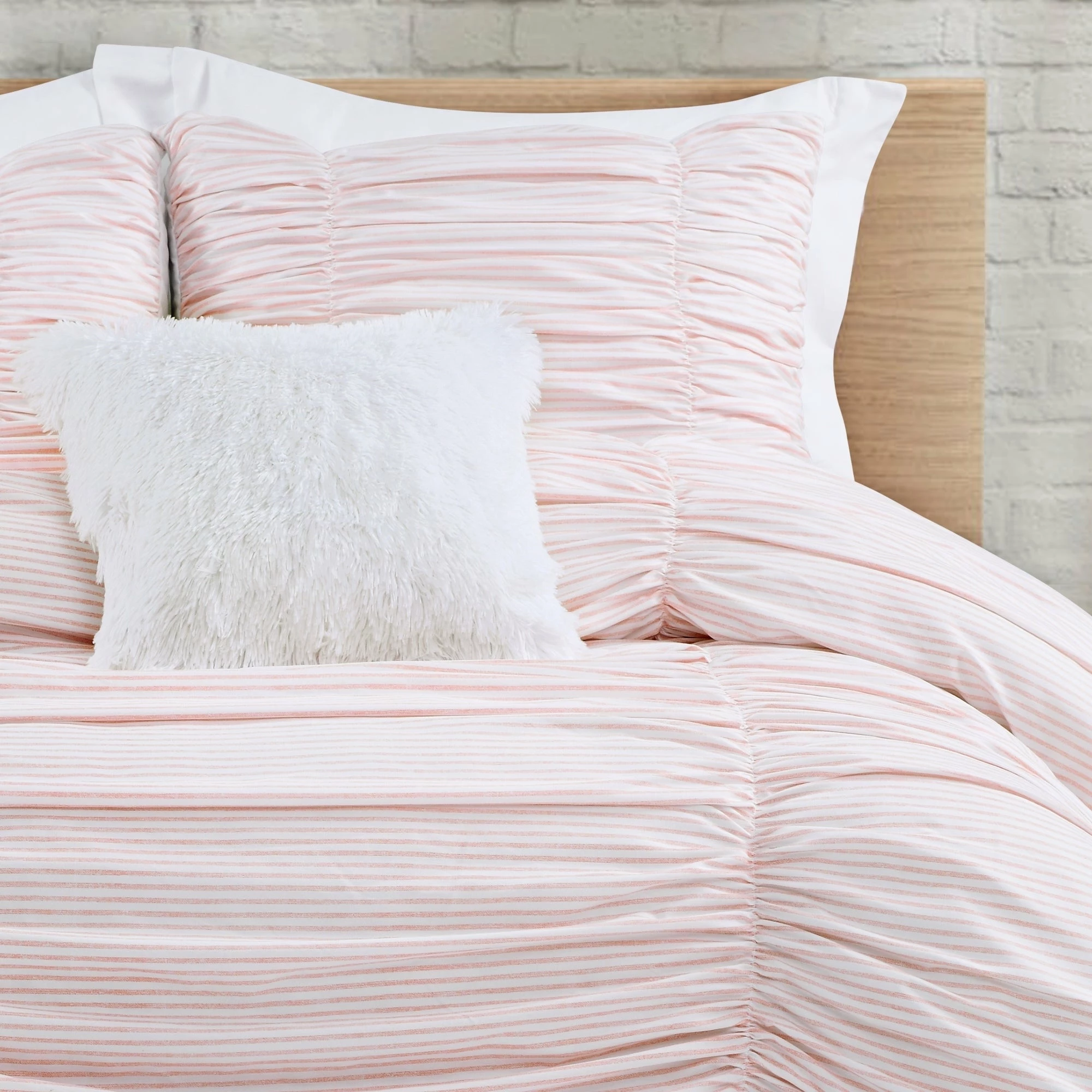 Budget π₯° Lush Decor Ruching Ticking Stripe Comforter Set Blush π 9 Budget π₯° Lush Decor Ruching Ticking Stripe Comforter Set Blush π - Image 9