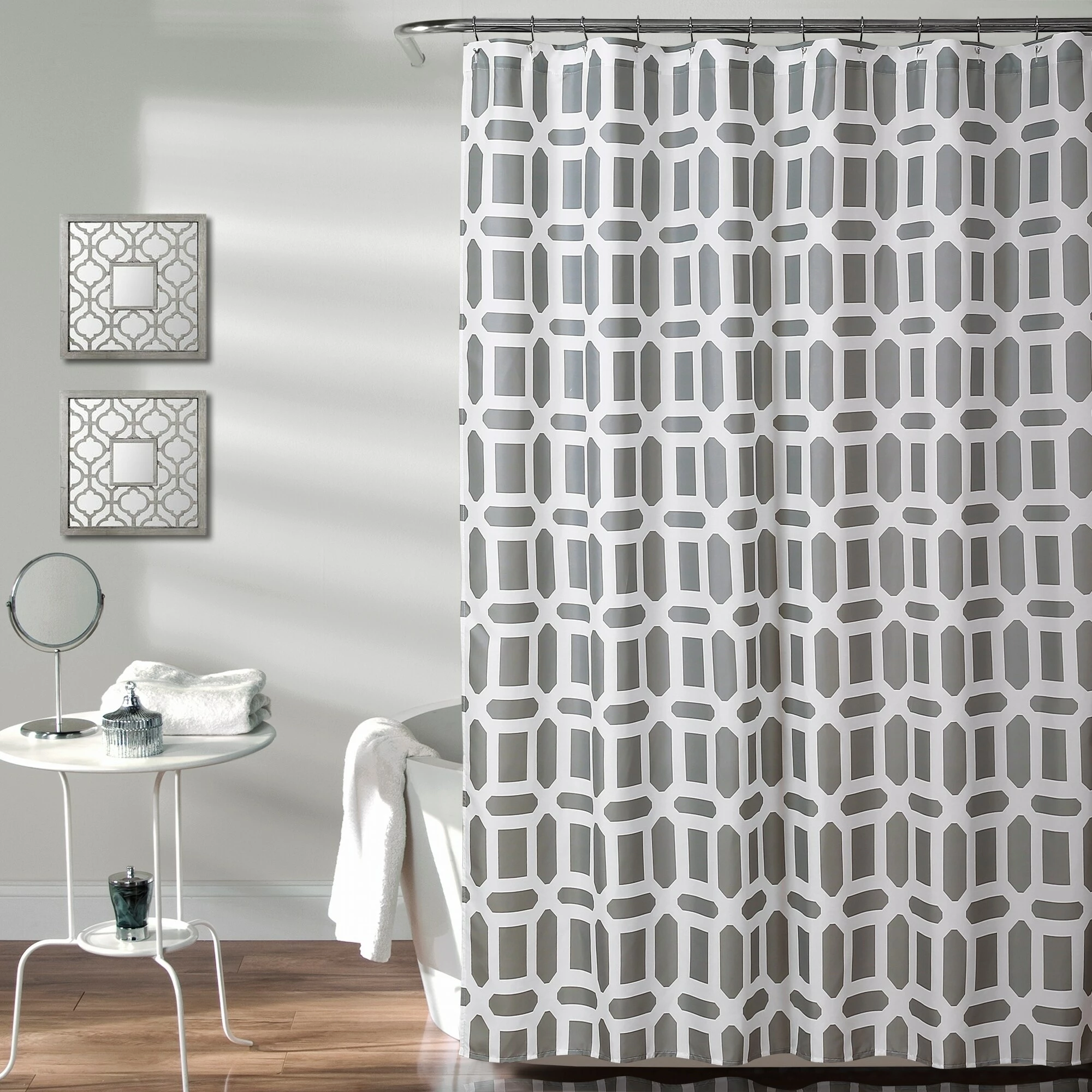 Cheapest π Lush Decor Sequoia Geo Shower Curtain Navy π 1 Cheapest π Lush Decor Sequoia Geo Shower Curtain Navy π