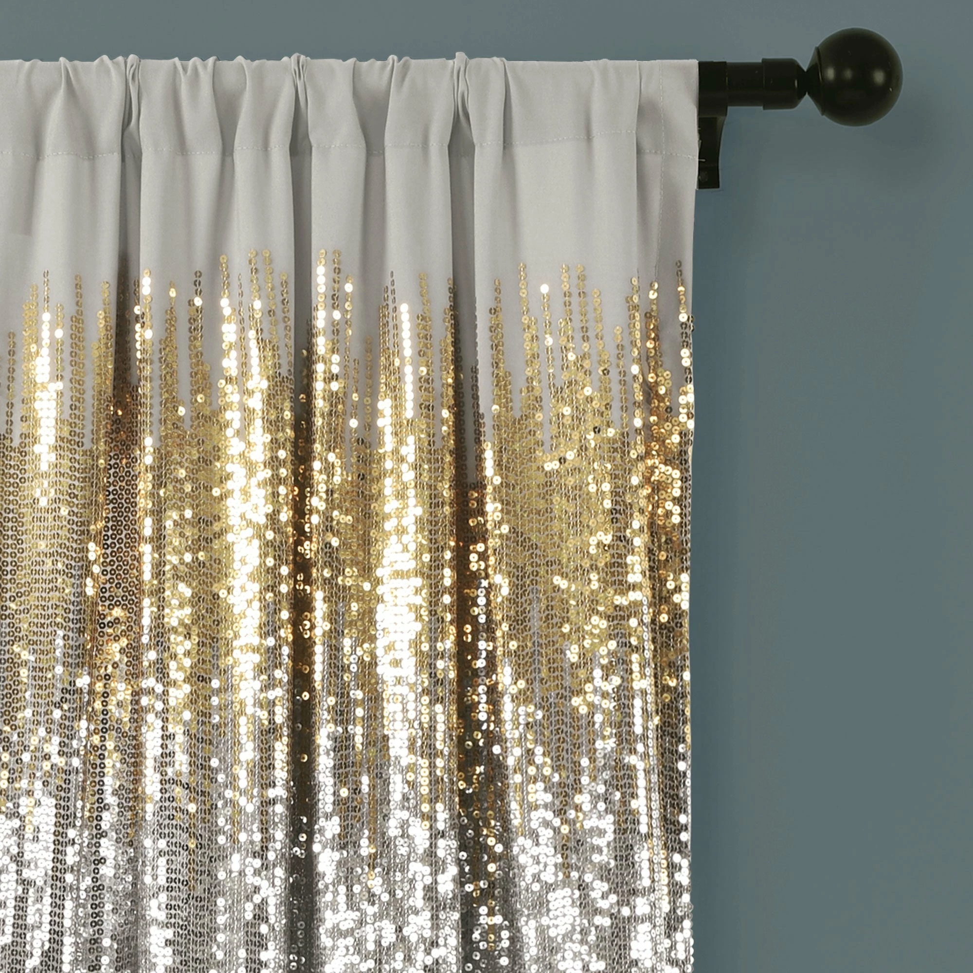Best Sale π Lush Decor Shimmer Sequins Window Curtain Panel Pair - 84" X 42" - 84" X 42" White π 7 Best Sale π Lush Decor Shimmer Sequins Window Curtain Panel Pair - 84" X 42" - 84" X 42" White π - Image 7