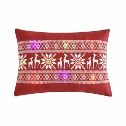 Buy 🔔 Lush Decor Snowflake & Reindeers Led Light Decorative Throw Pillow 🔥