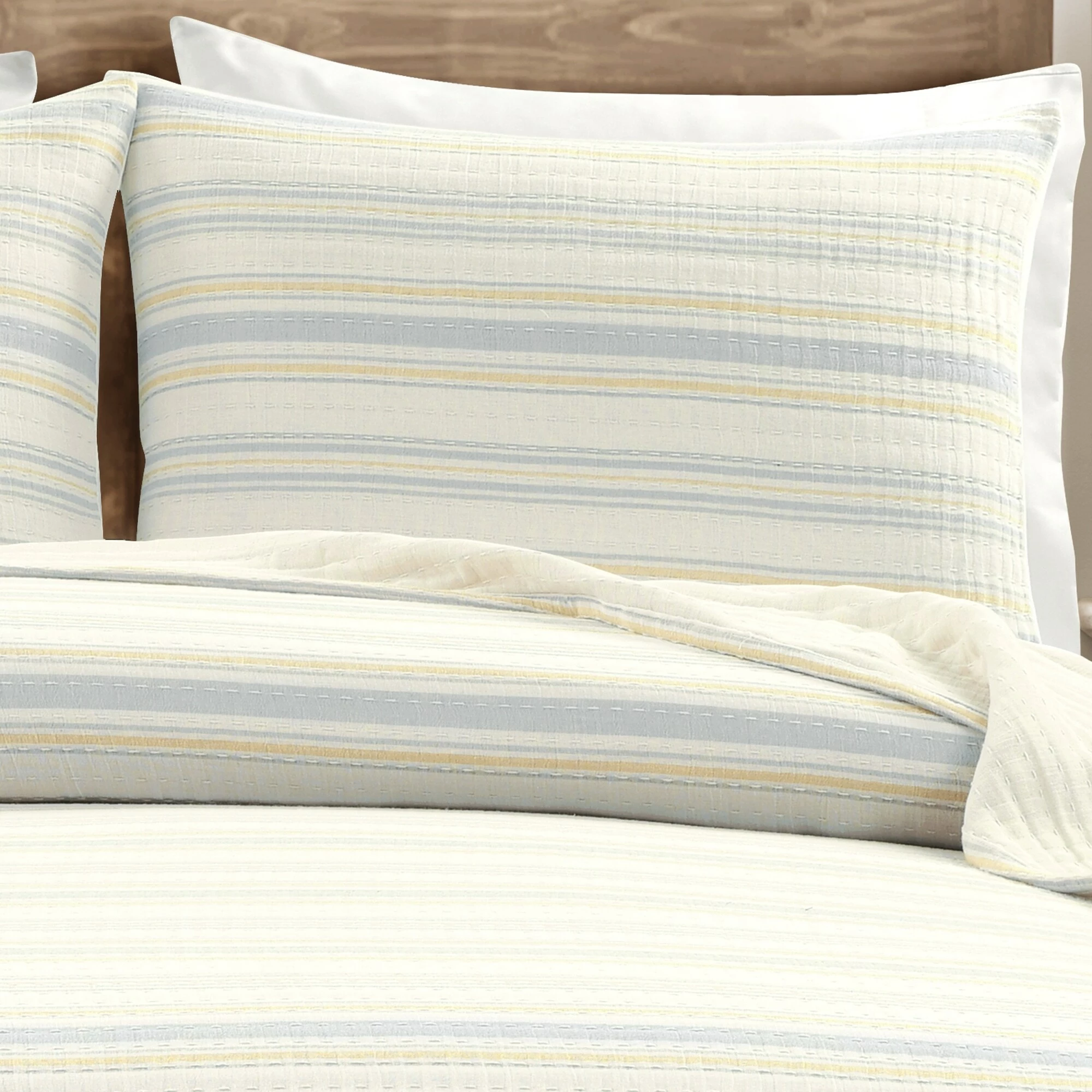 Top 10 ๐งจ Lush Decor Solange Stripe Kantha Pick Stitch Yarn Dyed Cotton Woven 3 Piece Quilt/Coverlet Set Yellow & Gray ๐ 6 Top 10 ๐งจ Lush Decor Solange Stripe Kantha Pick Stitch Yarn Dyed Cotton Woven 3 Piece Quilt/Coverlet Set Yellow & Gray ๐ - Image 6