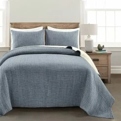 New π― Lush Decor Solid Kantha Pick Stitch Woven Cotton 3-piece Quilt Set White π 26 New π― Lush Decor Solid Kantha Pick Stitch Woven Cotton 3-piece Quilt Set White π -Lush Decor Shop Lush Decor Solid Kantha Pick Stitch Yarn Dyed Cotton Woven 3 Piece Quilt Coverlet Set 11