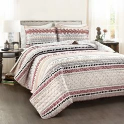 Buy β¨ Lush Decor Southwest Stripe Reversible Oversized 3 Piece Quilt Set π