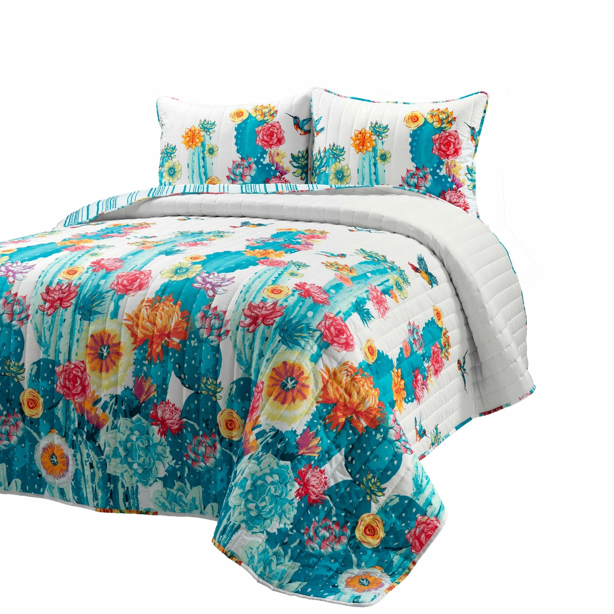 Best Sale ❤️ Lush Decor Southwest Vibrant Cactus Reversible Oversized 3 Piece Quilt Set 👍 3 Best Sale ❤️ Lush Decor Southwest Vibrant Cactus Reversible Oversized 3 Piece Quilt Set 👍 - Image 3