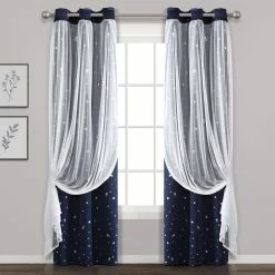 Best reviews of 💯 Lush Decor Star Sheer Insulated Grommet Blackout Window Curtain Panel Pair Navy 🎉 -Lush Decor Shop Lush Decor Star Sheer Insulated Grommet Blackout Window Curtain Panel Pair 5