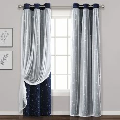 Best reviews of 💯 Lush Decor Star Sheer Insulated Grommet Blackout Window Curtain Panel Pair Navy 🎉 -Lush Decor Shop Lush Decor Star Sheer Insulated Grommet Blackout Window Curtain Panel Pair 6