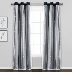 Best reviews of 💯 Lush Decor Star Sheer Insulated Grommet Blackout Window Curtain Panel Pair Navy 🎉 -Lush Decor Shop Lush Decor Star Sheer Insulated Grommet Blackout Window Curtain Panel Pair 7