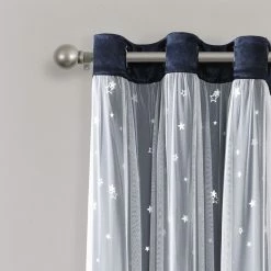Best reviews of 💯 Lush Decor Star Sheer Insulated Grommet Blackout Window Curtain Panel Pair Navy 🎉 -Lush Decor Shop Lush Decor Star Sheer Insulated Grommet Blackout Window Curtain Panel Pair 8
