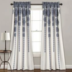 Coupon 😀 Lush Decor Stripe Medallion Room Darkening Curtain Panel Pair Grey 💯