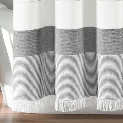 Best Pirce 😍 Lush Decor Stripe Yarn Dyed Tassel Fringe Woven Cotton Shower Curtain Taupe 🔥 -Lush Decor Shop Lush Decor Stripe Yarn Dyed Tassel Fringe Woven Cotton Shower Curtain 4