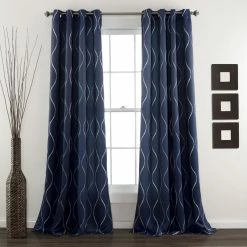 Promo 🧨 Lush Decor Swirl Room Darkening Curtain Panel Pair - 52"W X 84"L Navy 💯 -Lush Decor Shop Lush Decor Swirl Blackout Curtain Panel Pair bb746ea4 1bf2 4eaa b6c0 744077f61b4e 1000
