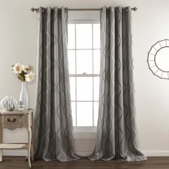Promo 🧨 Lush Decor Swirl Room Darkening Curtain Panel Pair - 52"W X 84"L Navy 💯 -Lush Decor Shop Lush Decor Swirl Room Darkening Curtain Panel Pair 5222W x 8422L 1