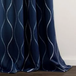 Promo 🧨 Lush Decor Swirl Room Darkening Curtain Panel Pair - 52"W X 84"L Navy 💯 -Lush Decor Shop Lush Decor Swirl Room Darkening Curtain Panel Pair 5222W x 8422L 9