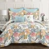 Budget 👏 Lush Decor Sydney 7 Piece Comforter Set Blue & Yellow 🔥