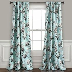 Best Sale 👏 Lush Decor Tania Floral Room Darkening Window Curtain Panel Pair Gray & Yellow ⭐