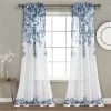 Budget 🥰 Lush Decor Tanisha Sheer Window Curtain Panel Pair Navy & White 😀