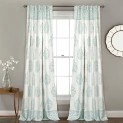 Best deal π€© Lush Decor Teardrop Leaf Room Darkening Window Curtain Panel Pair Grey π