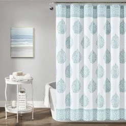 Brand new 👍 Lush Decor Teardrop Leaf Shower Curtain Gray 🧨