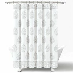 Brand new 👍 Lush Decor Teardrop Leaf Shower Curtain Gray 🧨 -Lush Decor Shop Lush Decor Teardrop Leaf Shower Curtain 7