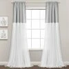 Best Pirce 🌟 Lush Decor Tulle 👗 Skirt Colorblock Window Curtain Panel Pair - 84" X 40" Light Gray & White ✔️