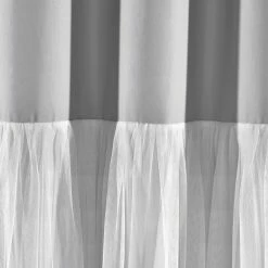 Best Pirce 🌟 Lush Decor Tulle 👗 Skirt Colorblock Window Curtain Panel Pair - 84" X 40" Light Gray & White ✔️ -Lush Decor Shop Lush Decor Tulle Skirt Colorblock Window Curtain Panel Pair 3