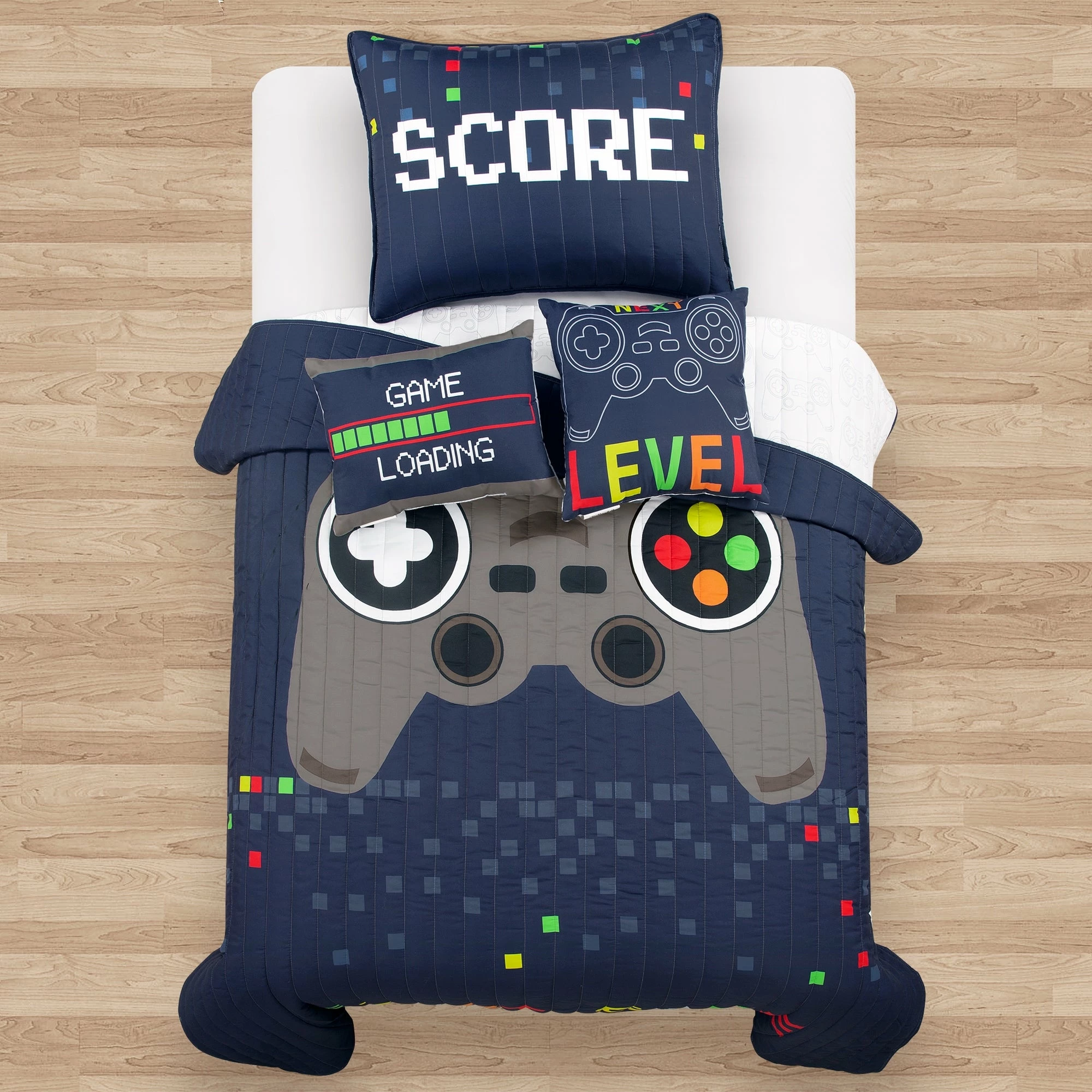 Outlet π€© Lush Decor Video Games Kids 5-piece Quilt Set Gray/yellow π 4 Outlet π€© Lush Decor Video Games Kids 5-piece Quilt Set Gray/yellow π - Image 4