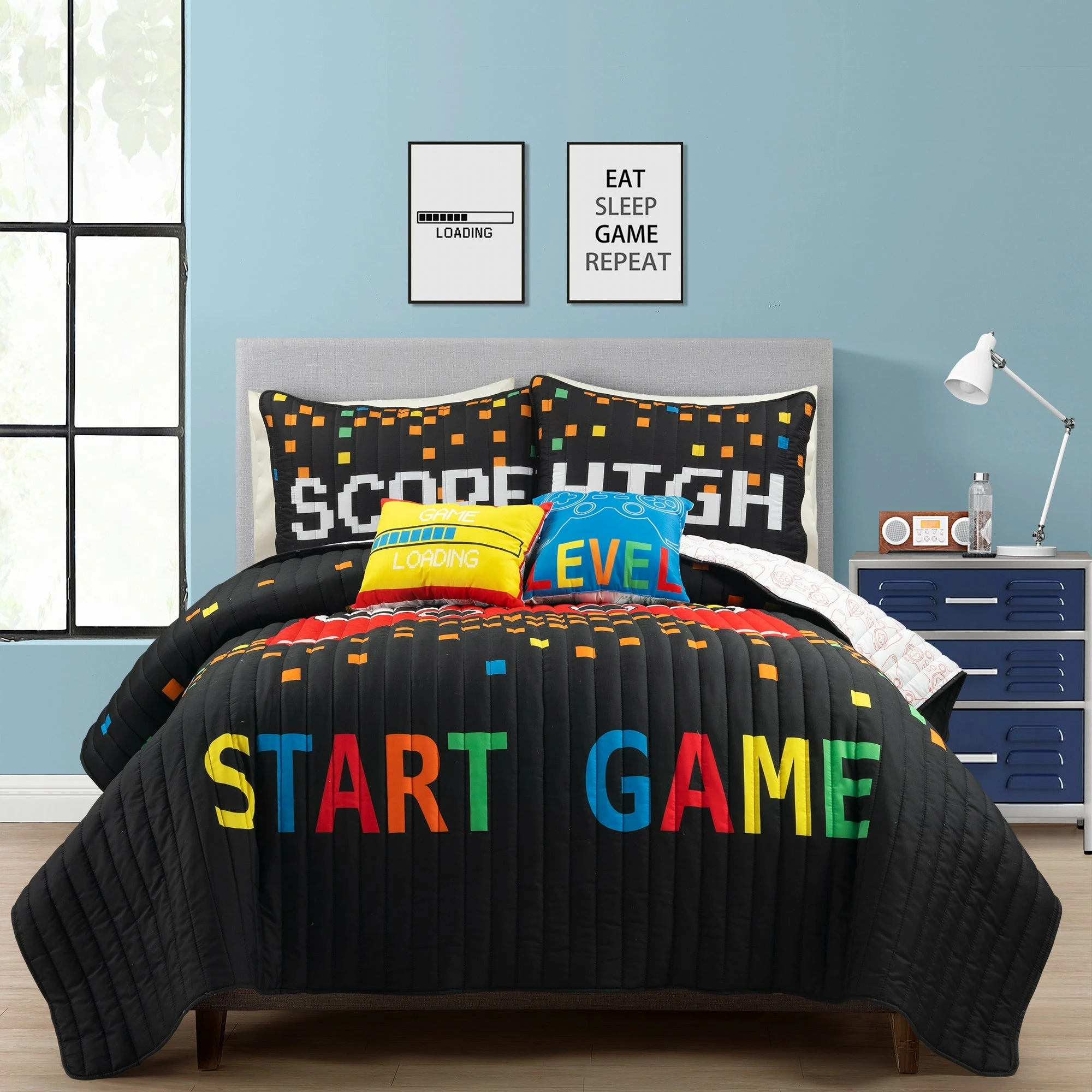 Outlet π€© Lush Decor Video Games Kids 5-piece Quilt Set Gray/yellow π 10 Outlet π€© Lush Decor Video Games Kids 5-piece Quilt Set Gray/yellow π - Image 10