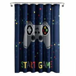 Cheapest 😀 Lush Decor Video Games Shower Curtain Single - Navy - 72" X 72" ⭐ -Lush Decor Shop Lush Decor Video Games Shower Curtain Single 4