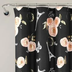 Discount 🎁 Lush Decor Vintage Paris Rose Butterfly Script Shower Curtain Black 🧨 -Lush Decor Shop Lush Decor Vintage Paris Rose Butterfly Script Shower Curtain 62e601d7 fe3d 4490 aabb 683e9476dce9