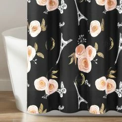 Discount 🎁 Lush Decor Vintage Paris Rose Butterfly Script Shower Curtain Black 🧨 -Lush Decor Shop Lush Decor Vintage Paris Rose Butterfly Script Shower Curtain e7942067 f3ba 4ad3 b588 3f65d31907ca