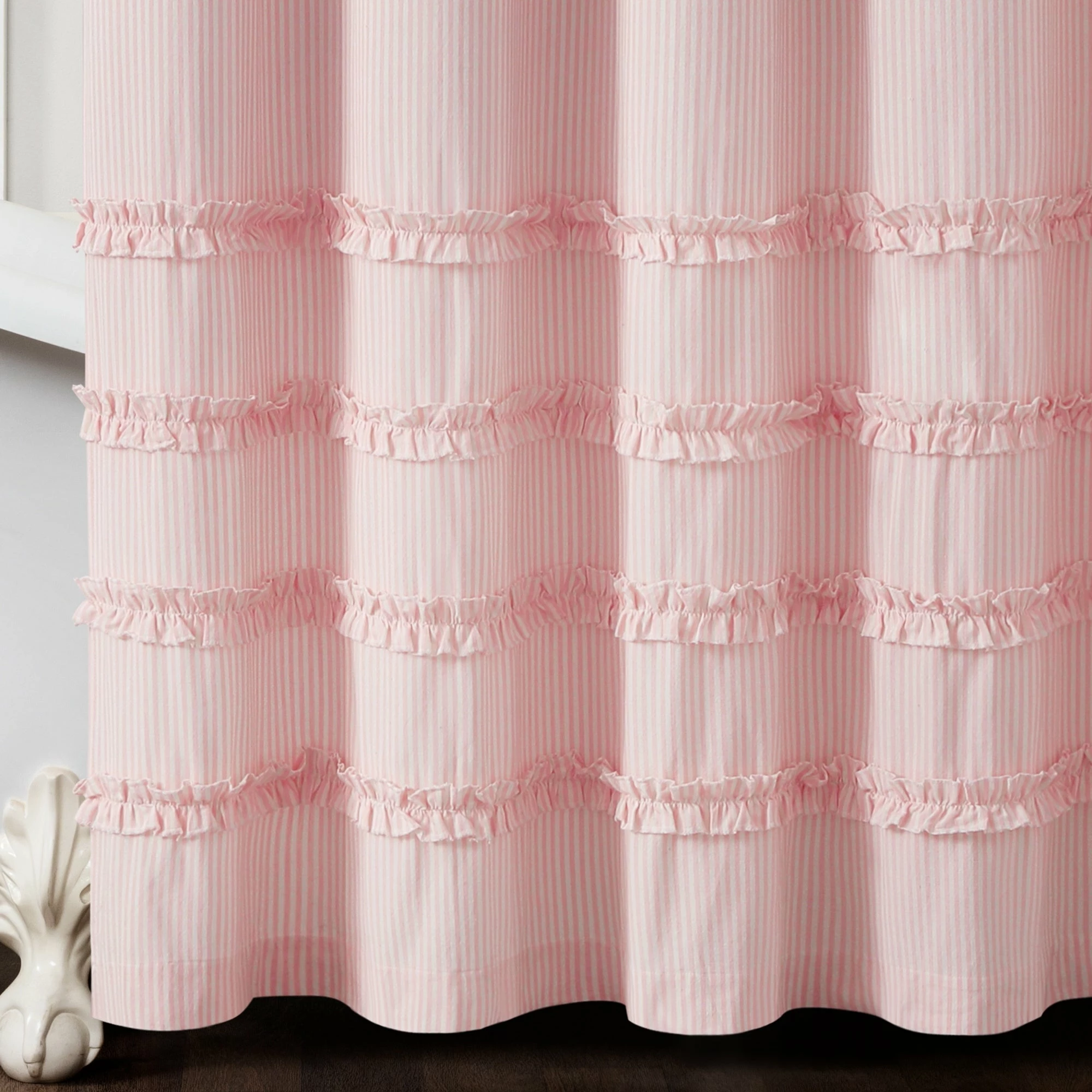 Hot Sale π Lush Decor Vintage Stripe Yarn Dyed Cotton Shower Curtain Pink π 7 Hot Sale π Lush Decor Vintage Stripe Yarn Dyed Cotton Shower Curtain Pink π - Image 7